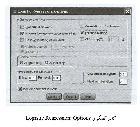 رگرسیون لجستیک در spss